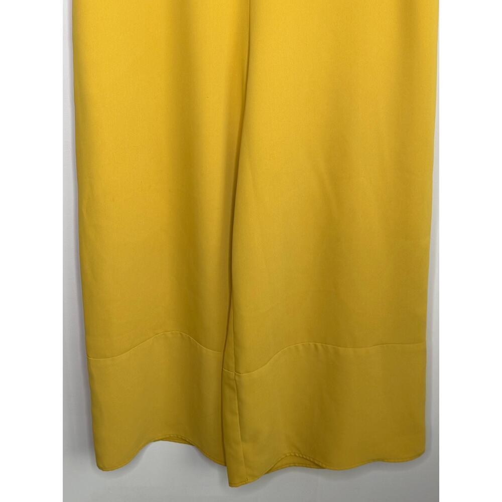 Amanda Uprichard High Rise Wide Leg Cropped Trousers Mustard Yellow Women's S - Picture 7 of 7